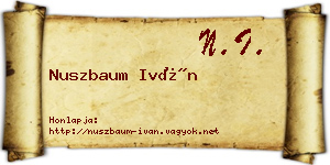 Nuszbaum Iván névjegykártya